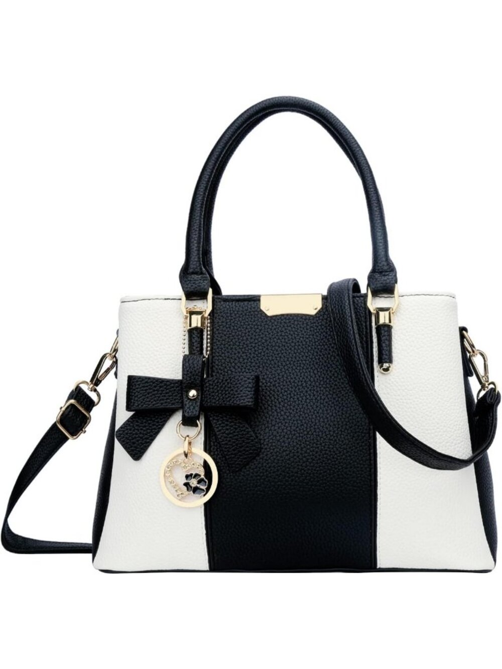 Stylish PU Leather Top Handle Satchel Bag for Women - Chic Handbag & Purse